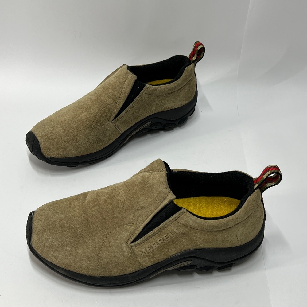 MERRELL men’s Size 6 1/2 Slip On Jungle Moc Tan - Picture 2 of 9